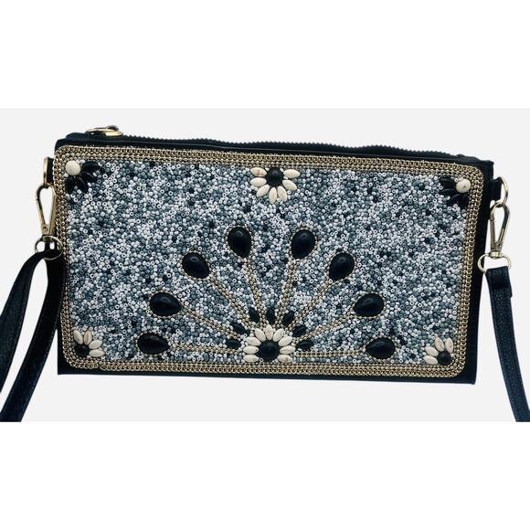 Coco & Carmen Beaded Crossbody Bag 9.75” x 5” - Picture 3 of 5